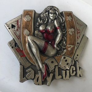 Lady Luck Pure Pewter Belt Buckle
